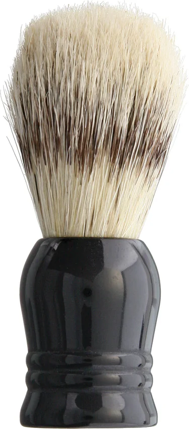Garos Goods Black Resin Handle Boar Bristle Shaving Brush