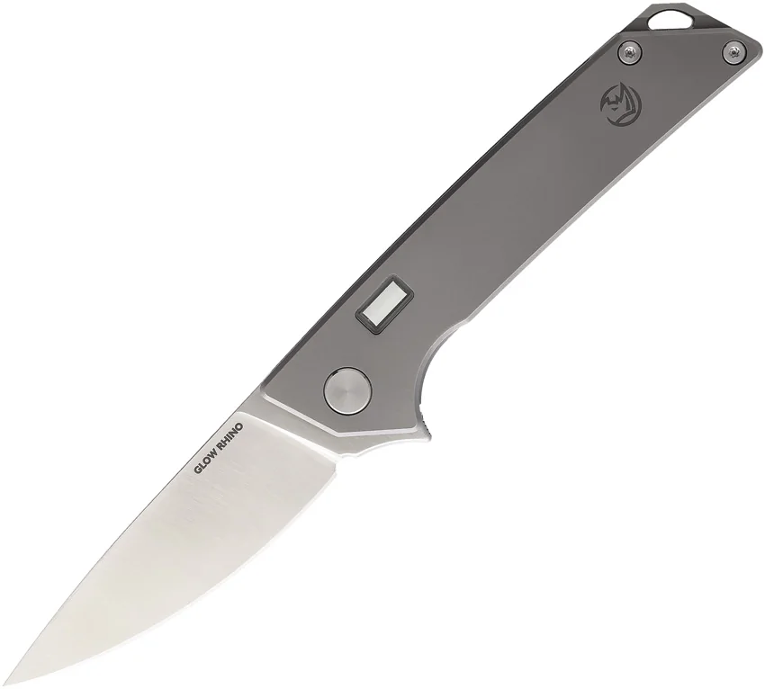 Glow Rhino Reactor Frame Lock Knife Titanium w/ Tritium (2.75" Satin)