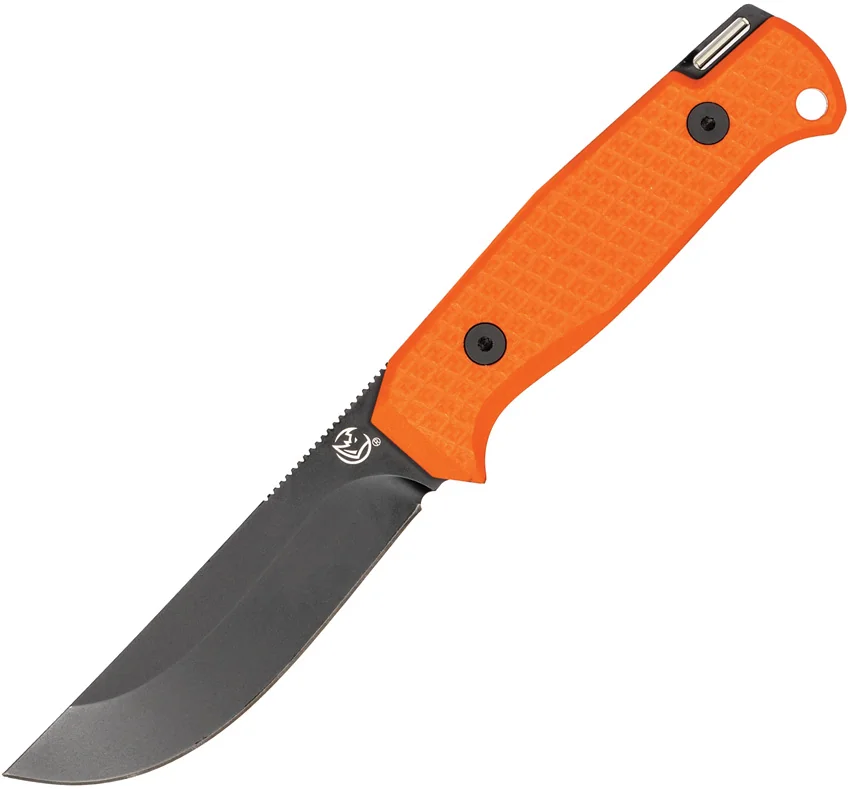 Glow Rhino The Bohr Fixed Blade Knife Blaze Orange G-10 (3.75" Black PVD)