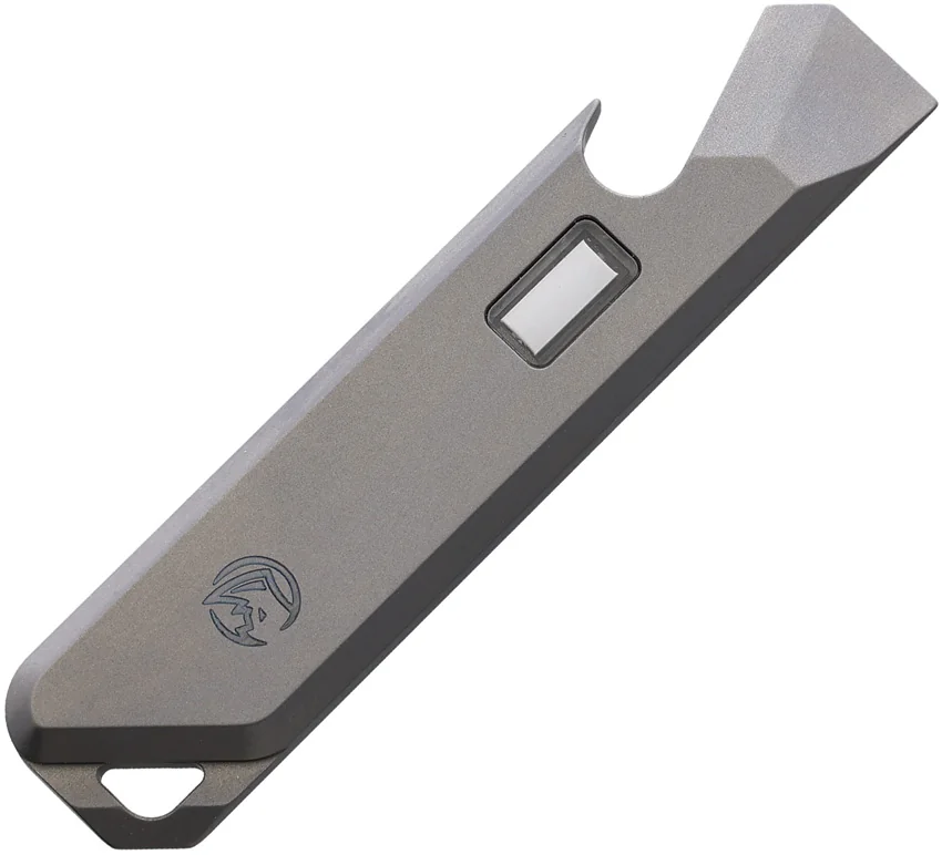 Glow Rhino Titanium Prybar Blue Tritium Glow (3" Gray)