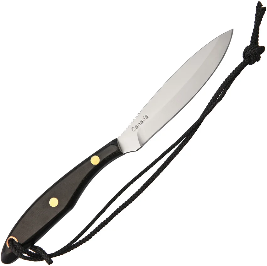 Grohmann Knives Trout & Bird #2 Knife Black Micarta (3.875" Satin)