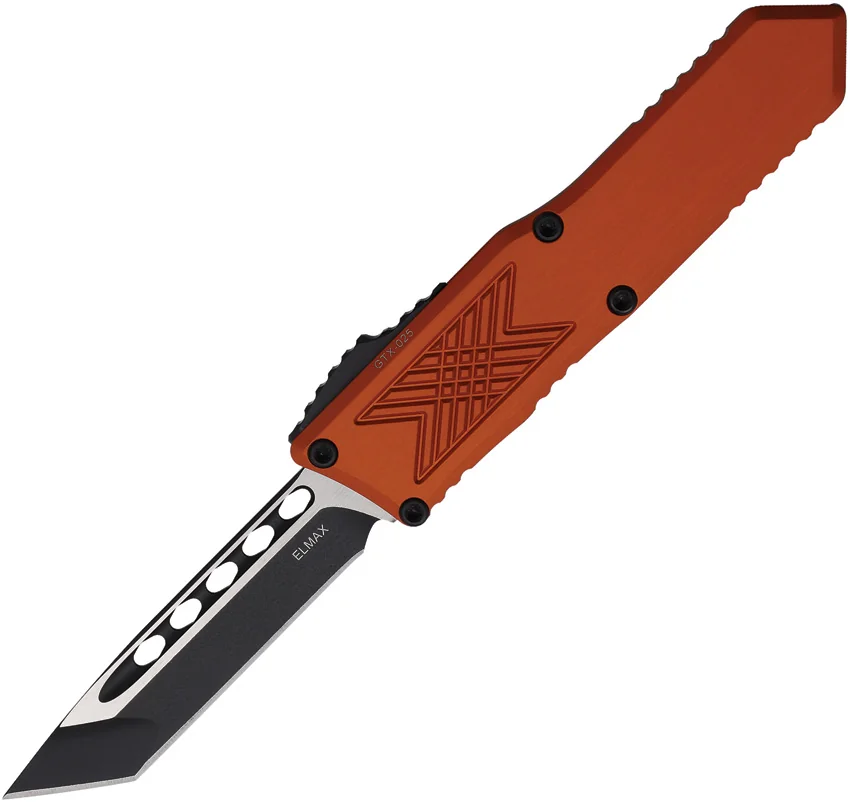 Guardian Tactical GTX-025 Tanto OTF Knife Burnt Orange Aluminum (2.5" Two-Tone)