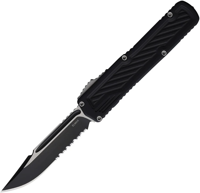 Guardian Tactical Scout S/E OTF Auto Knife Black Aluminum (3.5" Two-Tone Serr)