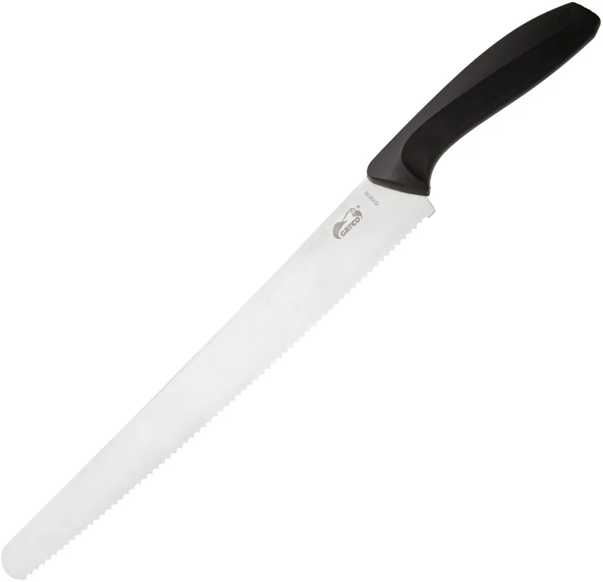Gatco 14.25" Fixed  Blade Bread Knife Black Zytel