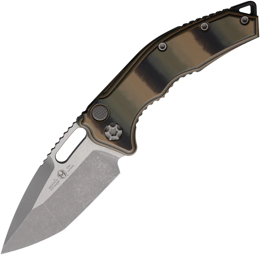 Heretic Knives Auto Medusa Button Lock Camo