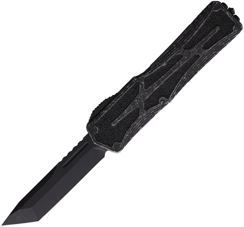 Heretic Knives Colossus Tanto OTF Auto Knife Gray Alum (3.5" Black)  MagnaCut