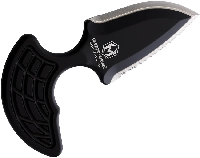 Heretic Knives Sleight Modular Push Dagger Knife Black (3" Satin Serrated)