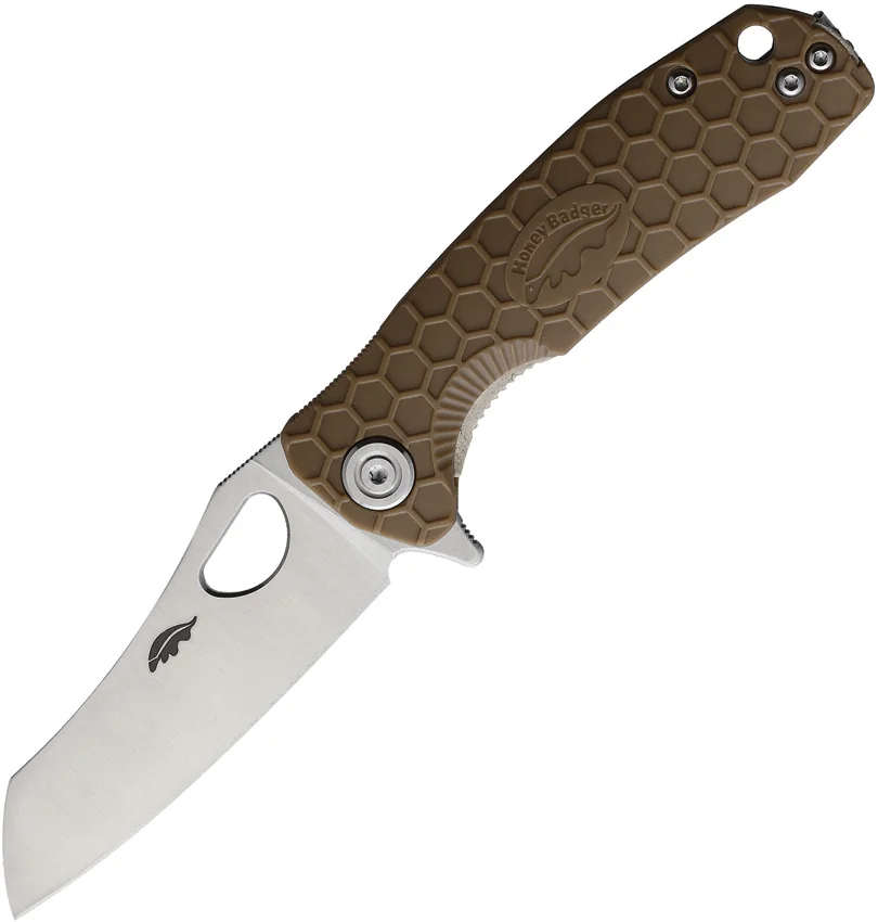 Honey Badger Knives Small Wharncleaver Tan FRN (2.8" Satin)