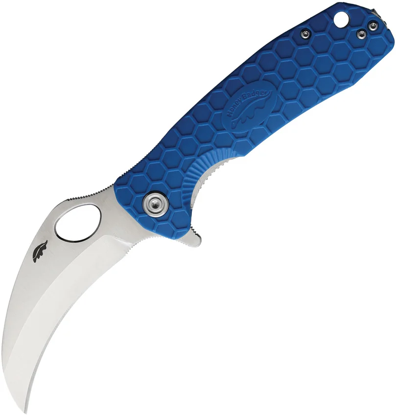 Honey Badger Knives Large Claw Blue FRN (3.4 Satin)