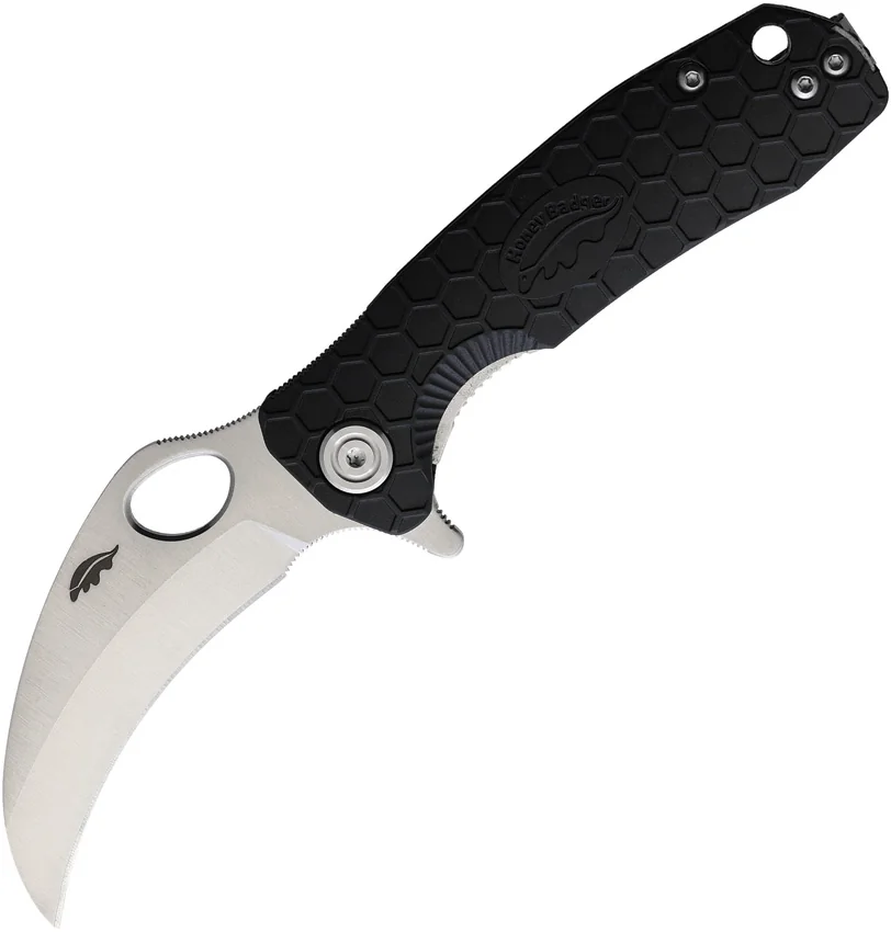 Honey Badger Knives Small Flipper Hawkbill Black FRN  (2.75" Satin) HB1141