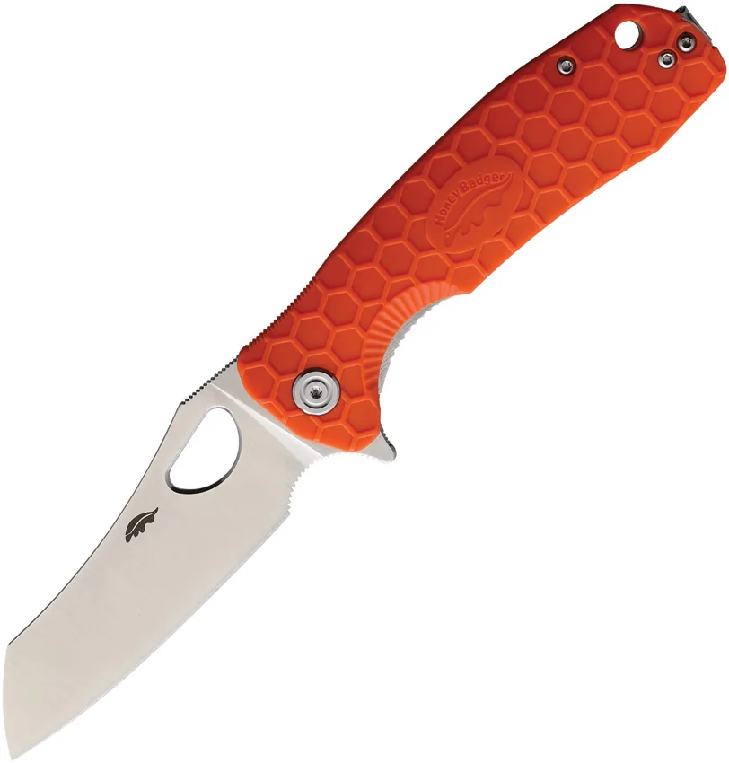 Honey Badger Knives Large Wharncleaver Orange FRN (3.6" Satin D2)