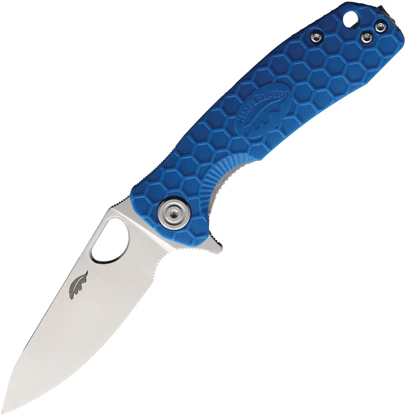 Honey Badger Knives Small Leaf Flipper Blue FRN (2.8" Satin)