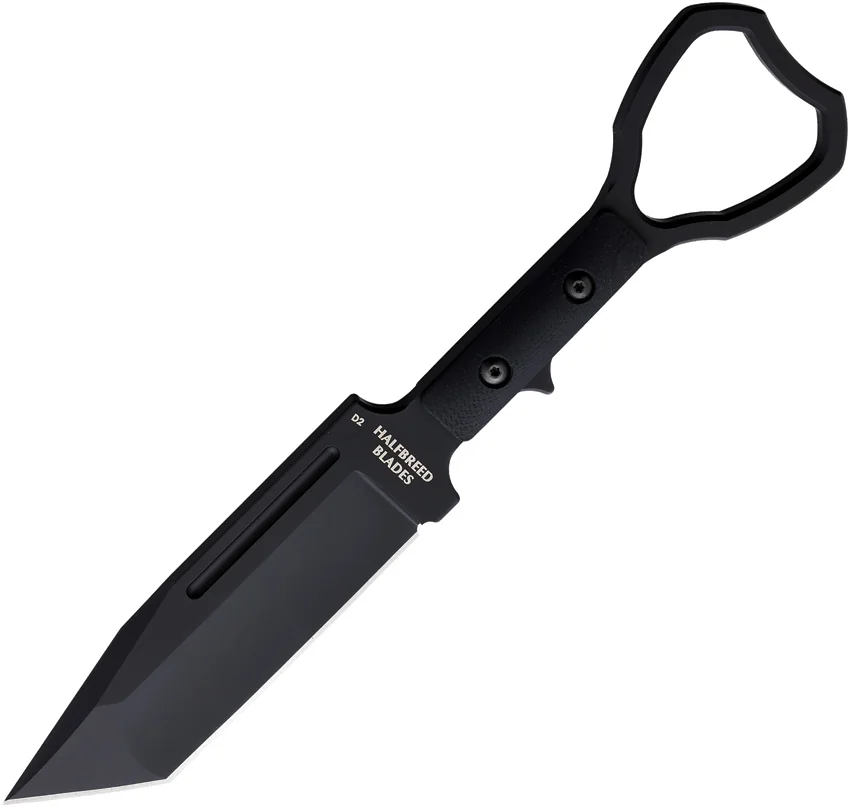 Halfbreed Blades CCK-02 Compact Clearance Knife Tanto Fixed Blade (3.9" Black)