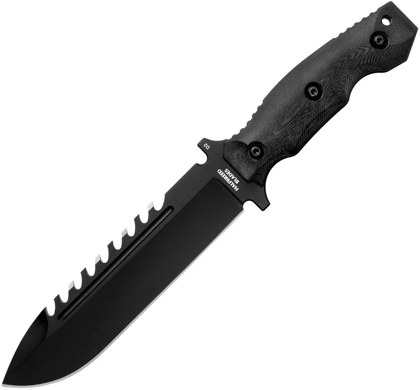 Halfbreed Blades Large Survival DP Fixed Blade Knife Black G-10 (6.8" Black)