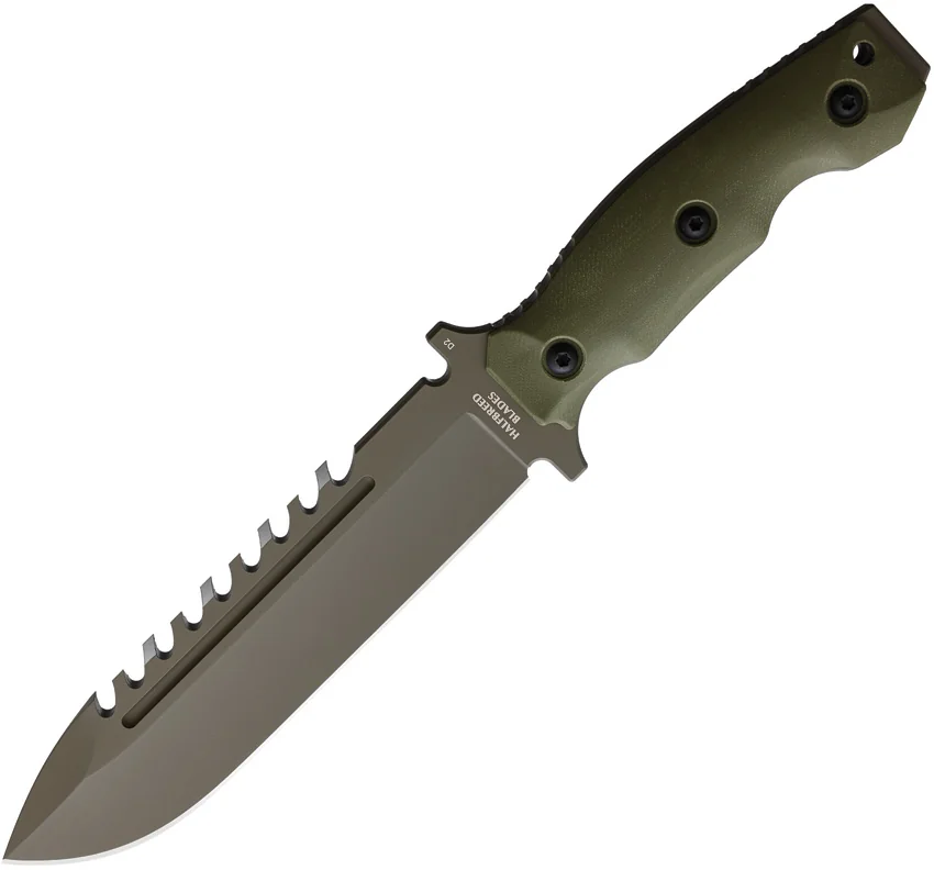 Halfbreed Blades Large Survival Spear Point Fixed Knife OD Green (6.9" OD Green)