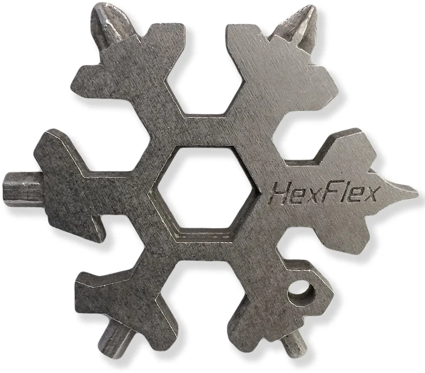 HexFlex Adventure Standard Pocket Tool Keychain - Stainless Steel