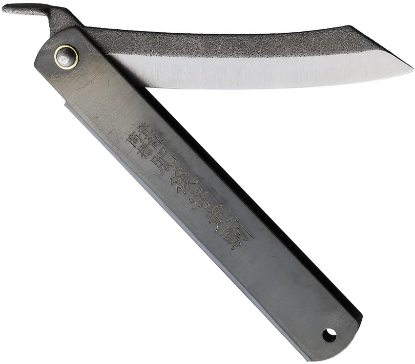 Nagao Higonokami No. 5 Friction Folder Black Stainless Steel (3.6" Satin)