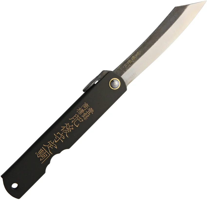 Nagao Higonokami Friction Folder Black Stainless Steel (3" Aogami)