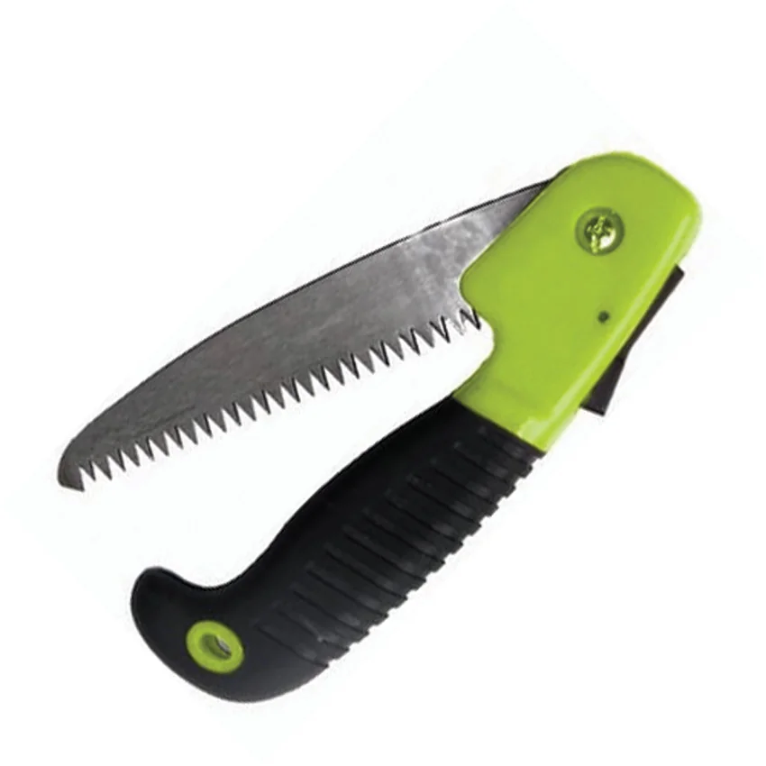 HME 5.5" Mini Folding Saw Black/Green Rubberized ABS (Carbon Steel) HME00107