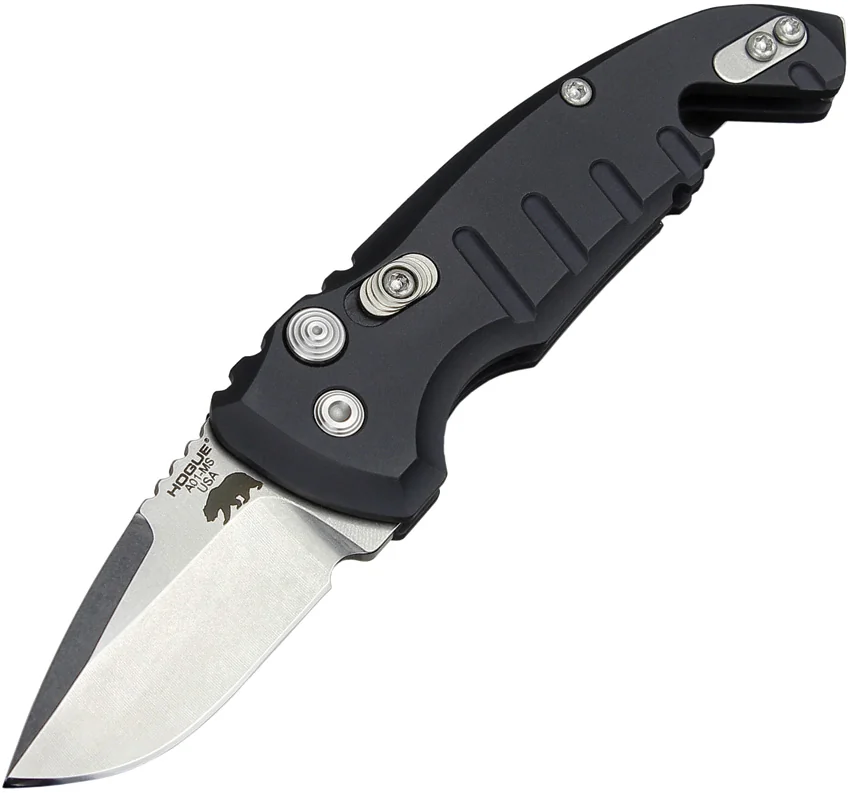 Hogue Knives CA Legal A01 Microswitch Automatic Knife Black (1.8" Stonewash)