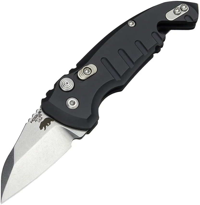 Hogue Knives CA Legal A01 Microswitch Wharncliffe Auto Knife Black (1.8" SW)