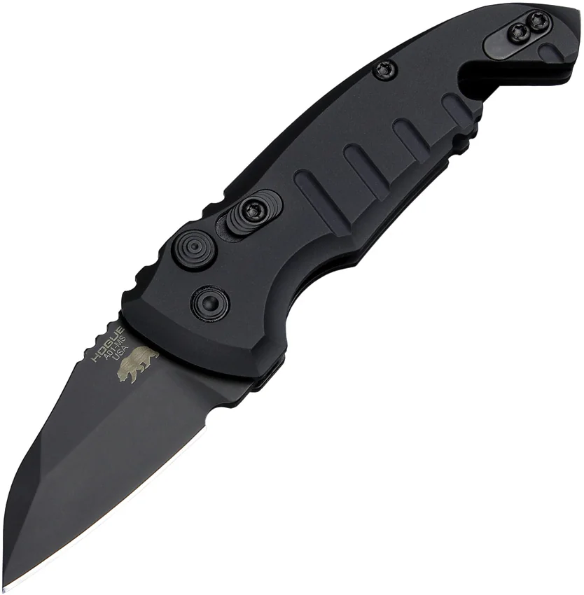 Hogue Knives CA Legal A01 Microswitch Wharncliffe Automatic Knife (1.8" Black)