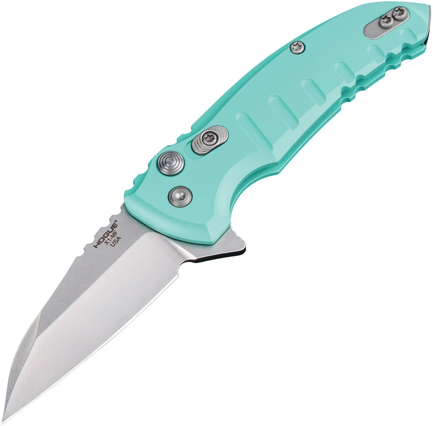 Hogue X1 Microflip Wharncliffe Flipper Knife Matte Aqua (2.6" SW) 24163