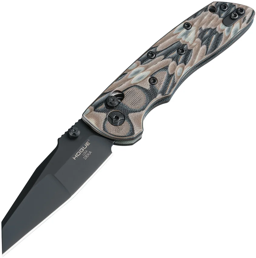 Hogue Knives Deka Wharncliffe Pocket Knife FDE G-Mascus (3.25" Black 20CV)