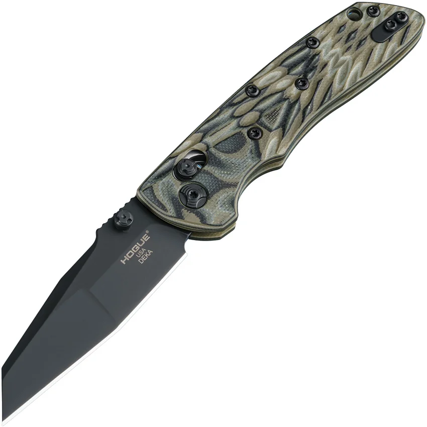 Hogue Knives Deka Wharncliffe Pocket Knife Green G-Mascus (3.25" Black 20CV)
