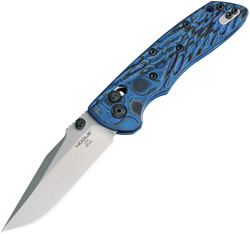 Hogue Knives Deka Clip Point Pocket Knife Blue Lava G-Mascus (3.25" SW 20CV)