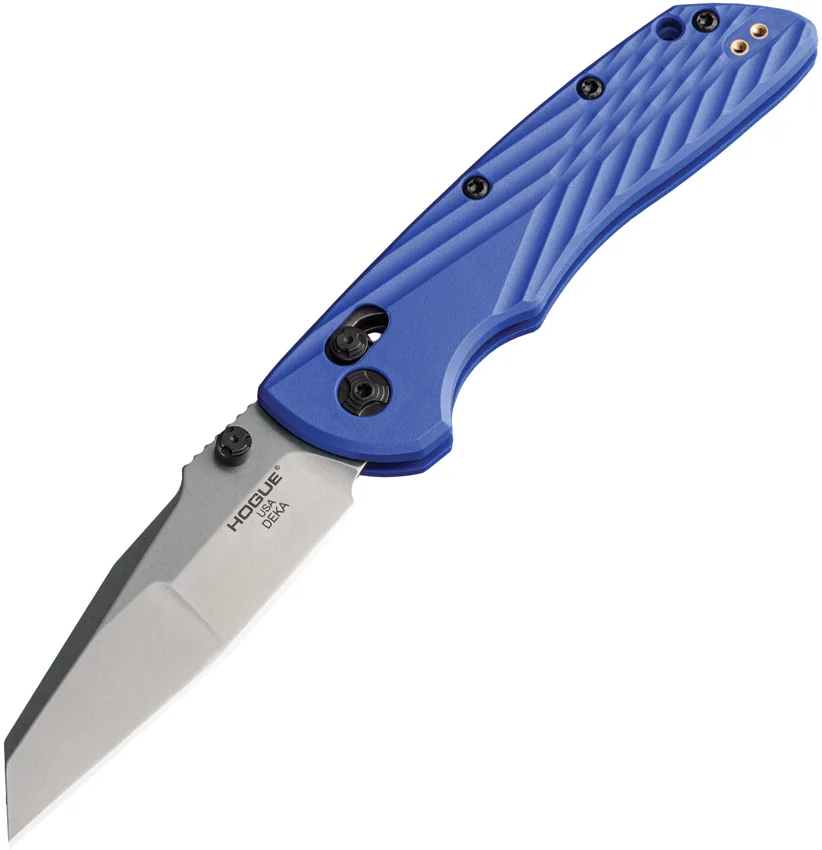 Hogue Knives Deka MagnaCut Wharncliffe Knife Blue Polymer (3.25" Stonewash)