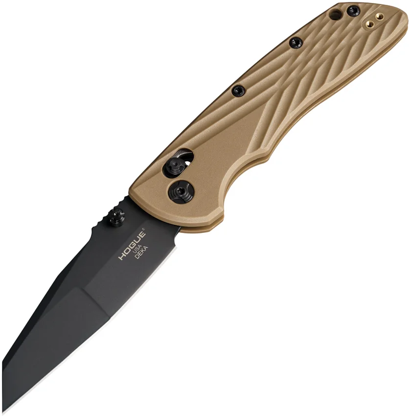 Hogue Knives Deka MagnaCut Wharncliffe Knife FDE Tan Polymer (3.25" Cerakote)