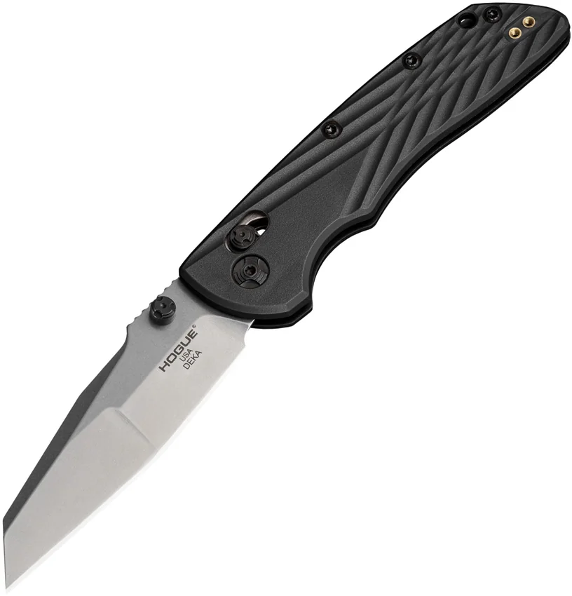 Hogue Knives Deka MagnaCut Wharncliffe Knife Black Polymer (3.25" Stonewash)