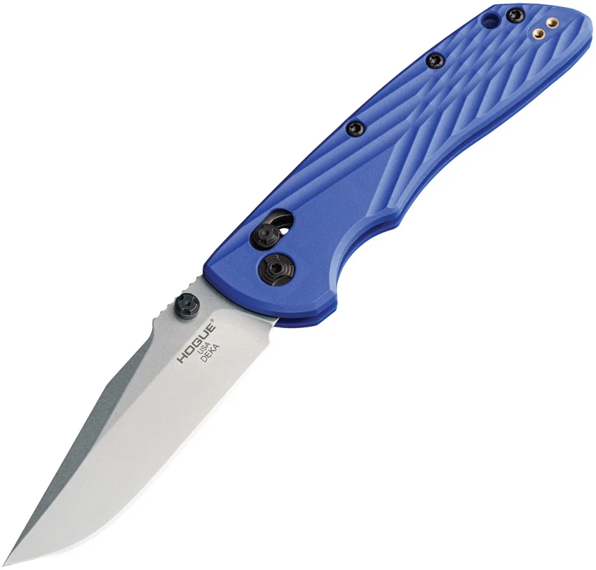 Hogue Knives Deka MagnaCut Clip Point Knife Blue Polymer (3.25" Stonewash)