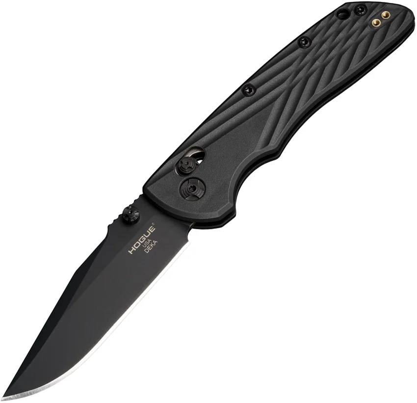 Hogue Knives Deka MagnaCut Clip Point Knife Black Polymer (3.25" Cerakote)