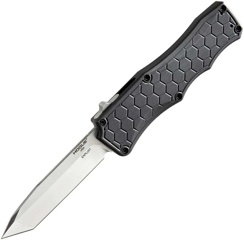 Hogue Knives Exploit OTF Automatic Knife Tanto Black (3.5" Stonewash) 34040