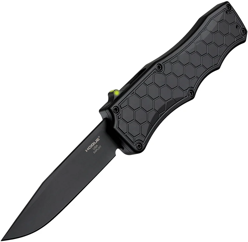 Hogue Knives Exploit OTF Automatic Knife Clip Point Black (3.5" Black) 34057
