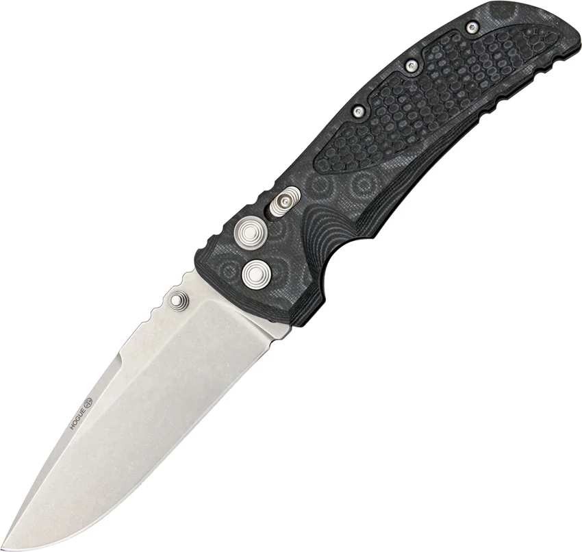 Hogue Knives EX01 Knife Black G10 Drop Point Blade (4" Tumble)