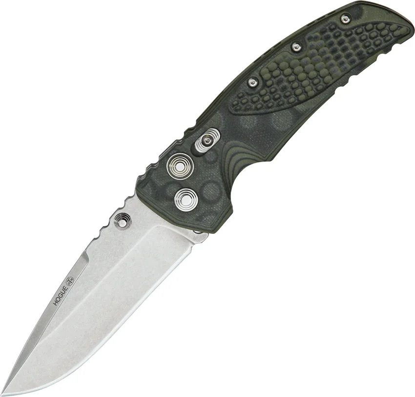 Hogue Knives EX01 Knife Green G-10 Drop Point Blade (3.5" Tumble)
