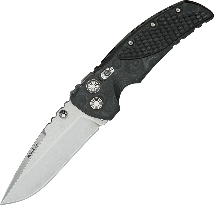 Hogue Knives EX01 Knife Black G10 Handle Drop Point Blade (3.5" Tumble)