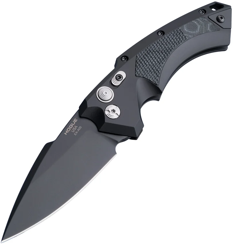 Hogue Knives EX-A05 Spear Point Automatic Knife Black G-Mascus (3.5" Black)