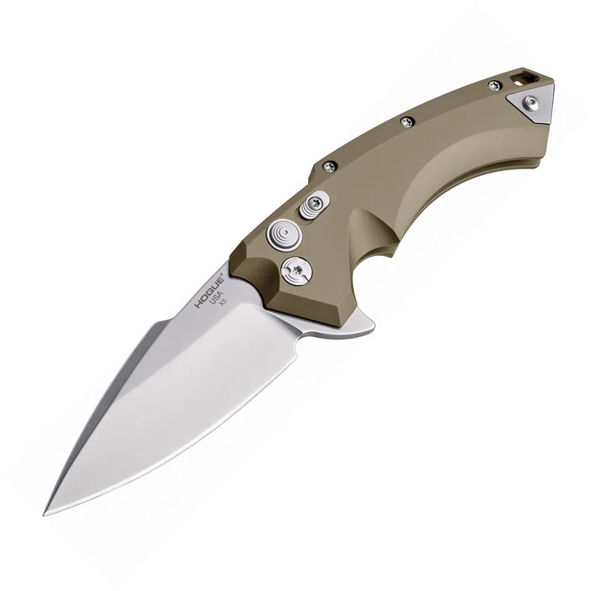 Hogue Knives X5 Spear Point Flipper Knife FDE (4" Stonewash) 34554