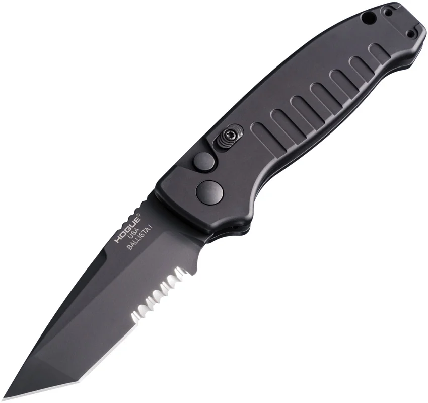 Hogue Ballista Tanto Automatic Knife Matte Black (3.5" Black Serr) 64120