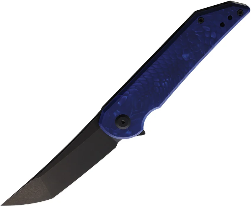 Jake Hoback Radford Frame Lock Knife Blue Snake Juma (3.5" Black Stonewash)