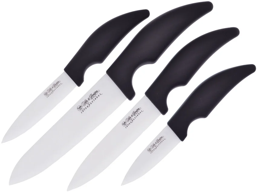 Hen & Rooster Kitchen Set White Ceramic 4pc
