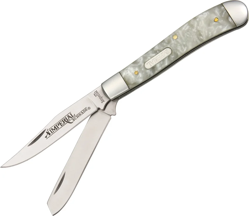 Schrade Imperial Large Trapper Knife 4" Cracked Ice IMP13L