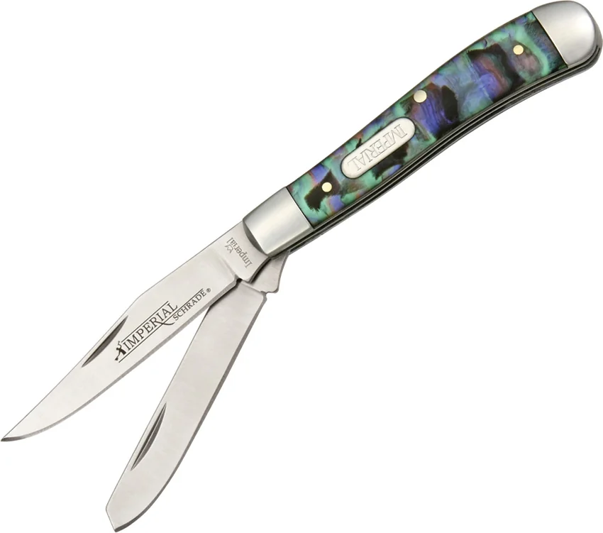 Schrade Imperial Small Trapper Knife 2.75" Abalone Swirl IMP19PRT