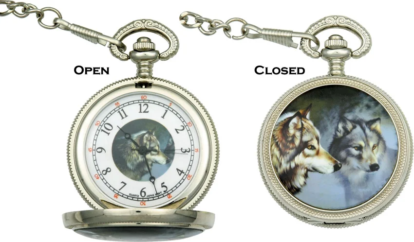 Infinity Wolf Pocket Watch