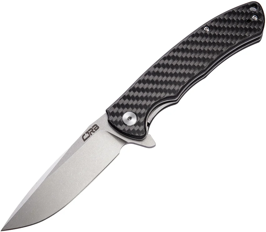 CJRB Cutlery Taiga Liner Lock Knife Carbon Fiber  (3.75" D2 Stonewash) J1903-CF