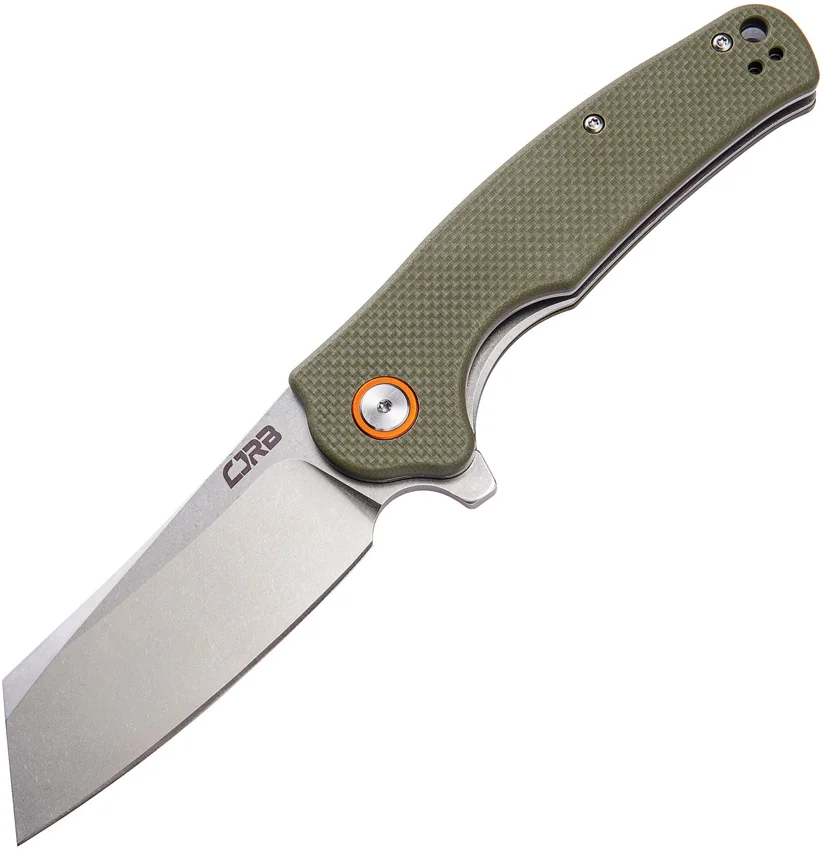 CJRB Cutlery Crag Liner Lock Knife Green G-10 (3.5" Stonewash) J1904-GNF